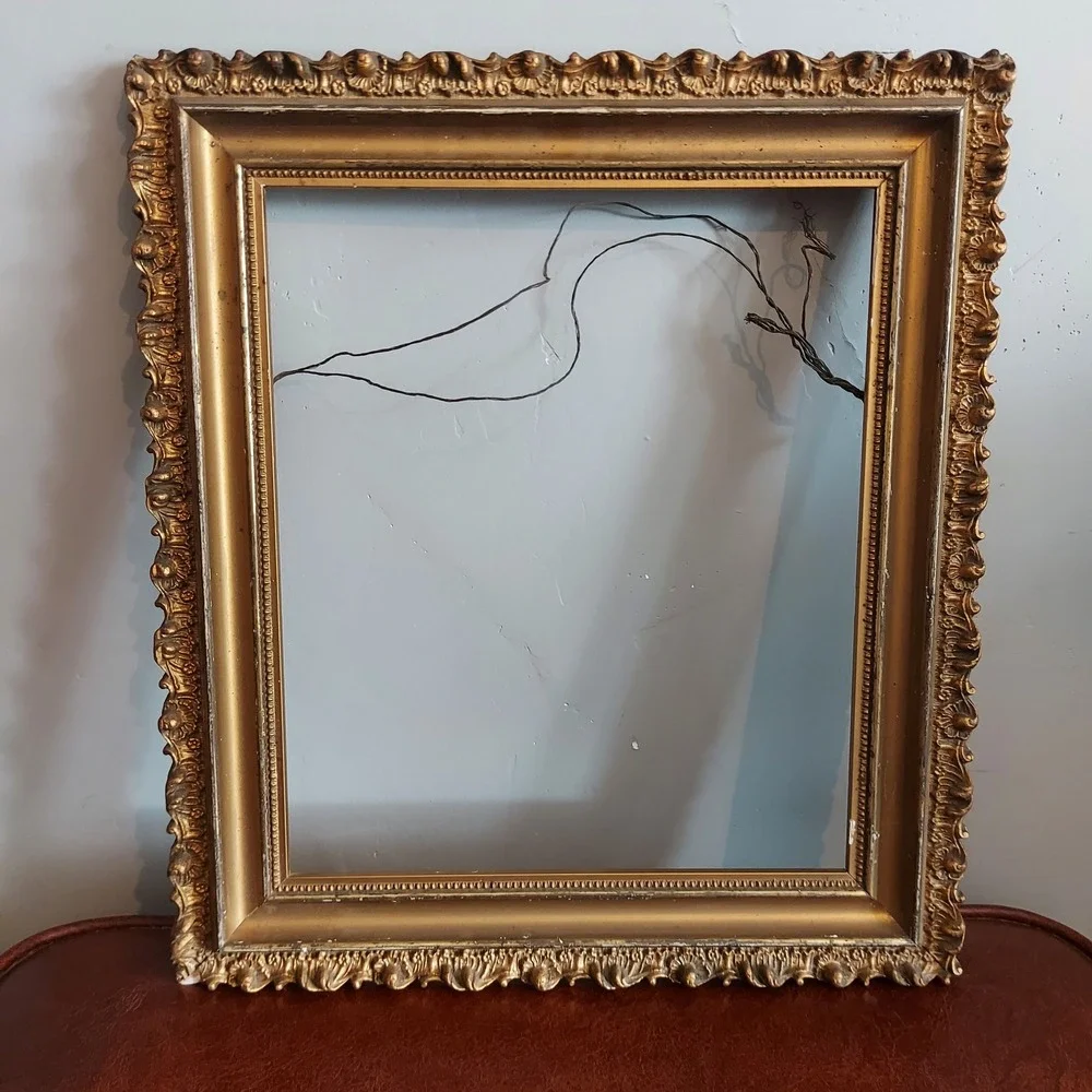 Vintage Ornate Gold Gilded Wood Picture Frame 15x13.5 Baroque Rococo Style Art